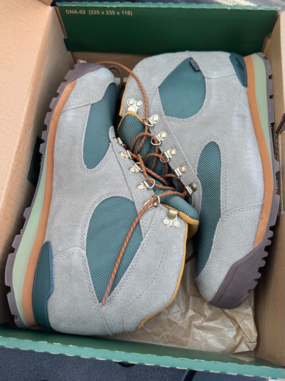 Danner Men's Suede and Mesh Hiking Boots - Gray and Green